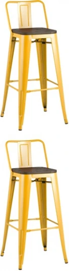 УТ000038381 Стул барный TOLIX WOOD со спинкой желтый 2 шт Stool Group (арт.УТ000038381)