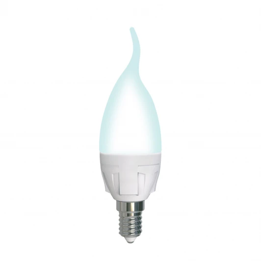 LED-CW37 7W/4000K/E14/FR/DIM PLP01WH картон Лампочка светодиодная свеча на ветру белая E14 7W 4000K Uniel LED-CW37 7W/4000K/E14/FR/DIM PLP01WH