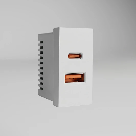 W1272701 Модульная розетка USB тип A+C 45*22,5 (белый) Werkel W1272701 (a072528)