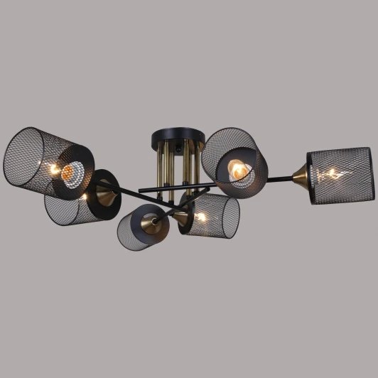 38460-0.3-06 BK+COPPER Подвесная люстра на штанге Reluce 38460-0.3-06 BK+COPPER