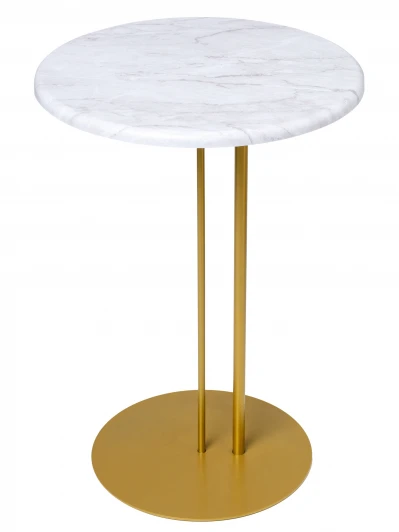 009778 Стол приставной МеталлАрт М015 белый мрамор/золото Mebelik 009778