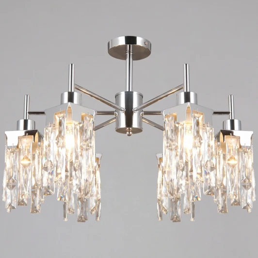 IL3601-6CSQ-26 CR DS Потолочная люстра хрустальная на штанге ILLUMICO IL3601-6CSQ-26 CR DS