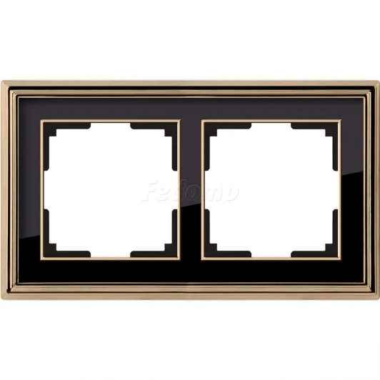 WL17-Frame-02 Рамка на 2 поста Werkel Palacio, золото с черным