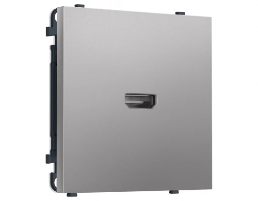 MS514030 Комплект механизма розетки HDMI 2.1 (Сталь матовый) Ambrella Volt QUANT PRO MS514030