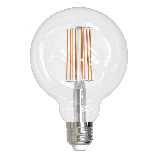 LED-G95-15W/3000K/E27/CL PLS02WH картон Лампочка светодиодная шар прозрачная E27 15W 3000K Uniel LED-G95-15W/3000K/E27/CL PLS02WH