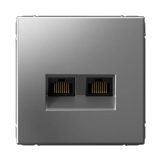 GAL000988 Розетка Ethernet RJ-45 двойная (сталь) Systeme Electric GAL000988