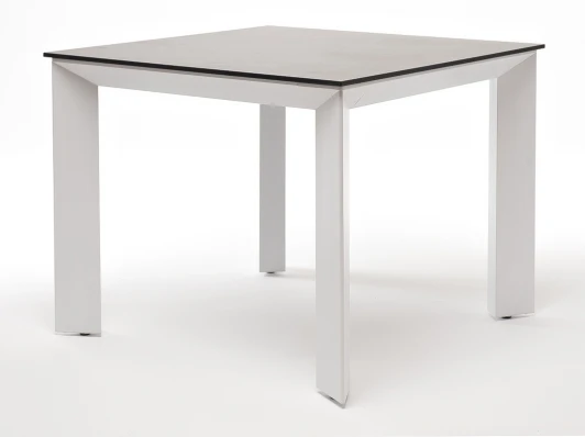 GRAY-90-90-B white "Венето" обеденный стол из HPL 90х90см, цвет "серый гранит", каркас белый 4SIS арт.УТ-00005677