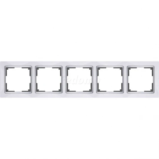 WL03-Frame-05-white Рамка на 5 постов Werkel Snabb, белый с хромом