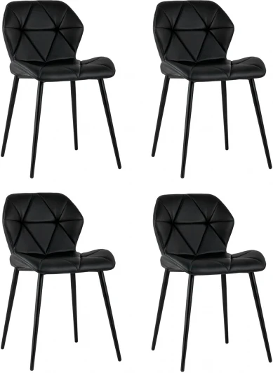 УТ000038148 Стул Эдвин экокожа черный 4 шт Stool Group арт.УТ000038148