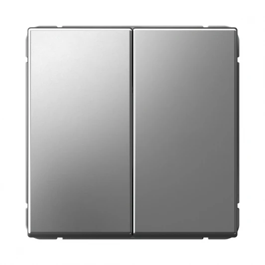 GAL000965 Переключатель двухклавишный (сталь) Systeme Electric GAL000965