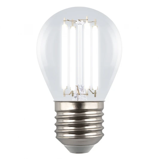 LED-G45-4W/4000K/E27/CL GLY01TR Лампа светодиодная, форма "шар", прозрачная, белый свет 4000K Uniel Яркая A++ LED-G45-4W/4000K/E27/CL GLY01TR