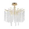 FR1010CL-06G Потолочная люстра на штанге Freya Mineral FR1010CL-06G (220V, хрусталь, листья, ветки)