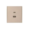 KR-78-0734-8 Розетка USB-A+Type-C 3А с функцией быстрой зарядки шелк Kranz Strong KR-78-0734-8