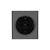KR-78-0702-6 Розетка 1-ая с/з с/у, со шторками и крышкой 16А графит Kranz Strong KR-78-0702-6