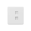 KR-78-0725-1 Розетка компьютерная двойная RJ45+RJ45 кат6 с/у перламутр Kranz Round KR-78-0725-1