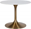 GY-80168 Стол обеденный мрам.стекло/золото 90*90*75см Garda Decor арт.GY-80168