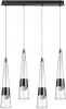 5044/42L Подвесной светильник каскадный Odeon Light Lump 5044/42L глянц.темн.хром/прозрачный/металл/стекло LED 42W 3000K 4167Лм (220V, на проводе)