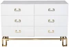 KFG089 KFG089 Комод 6 ящиков белый/золото 120*42*80см Garda Decor