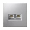 GAL000385 Розетка Ethernet RJ-45 двойная (алюминий) Systeme Electric GAL000385