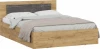 539298 Кровать Woodville Taika 140х200 дуб золотой / камень темный