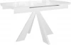 00-00070103 Стол DikLine SFU120 стекло белое мрамор глянец/подстолье белое/опоры белые (2 уп.) 00-00070103