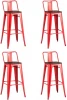 УТ000038378 Стул барный TOLIX WOOD со спинкой красный глянцевый 4 шт Stool Group (арт.УТ000038378)
