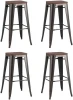 УТ000038372 Стул барный TOLIX WOOD черный патина золото 4 шт Stool Group (арт.УТ000038372)