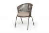 LUK-CH-st001 RAL7006 Mua brown(beige160) "Люксембург" стул плетеный из роупа, каркас из стали бежево-серый (RAL7006) муар, роуп коричневый круглый, ткань Mossle бежевая 4SIS LUK-CH-st001 RAL7006 Mua brown(beige160)