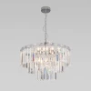 10130/8 хром Подвесная люстра Wi-Fi каскадная Elegante 10130/8 хром Eurosvet (220V, хрусталь, управление смартфоном, голосовое управление, умный дом - Minimir Home, Алиса, Маруся, Салют, на цепи)