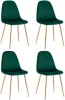 УТ000037312 Стул Валенсия SN велюр зеленый золотые ножки набор 4 шт Stool Group (арт.УТ000037312)