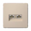 GAL001288 Розетка Ethernet RJ-45 двойная (песочный) Systeme Electric GAL001288