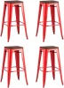 УТ000038368 Стул барный TOLIX WOOD красный глянцевый 4 шт Stool Group (арт.УТ000038368)