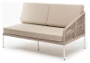KAN-MLS2-001 W Mua beige(beige15052) "Канны" левый модуль плетеный из роупа, каркас алюминий белый муар, роуп бежевый круглый, ткань бежевая 15052 4SIS арт.УТ-00009980