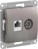 GSL001289 Розетка двойная TV+Ethernet RJ-45 (платина) Systeme Electric GSL001289