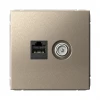 GAL000589 Розетка ТВ + Ethernet RJ-45 (шампань) Systeme Electric GAL000589