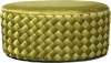 N-PUF305 OLI Пуф овальный плетеный, велюр оливковый 90*57*42см Garda Decor арт.N-PUF305 OLI