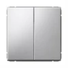 GAL000351S Выключатель двухклавишный (алюминий) Systeme Electric GAL000351S
