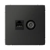 GAL001489 Розетка ТВ + Ethernet RJ-45 (базальт) Systeme Electric GAL001489