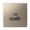 GAL000527 Розетка с быстрой зарядкой USB Type-C 65Вт (шампань) Systeme Electric GAL000527
