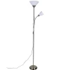 UML-T520 E27+E14 SILVER/WHITE Торшер напольный Е27 и Е14, 2х60W. Серебристый/Белый Uniel UML-T520 E27+E14 SILVER/WHITE