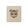 KR-78-0704-7 Розетка 1-ая с/з с/у з/ш 16А с USB A+C быстрой зарядки 5В/3А шелк Kranz Round KR-78-0704-7