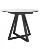 00-00073187 Стол DikLine SKZ100 d1000 Керамика Cristal Onyx Bianco Polished/подстолье черное/опоры черные (2 уп.)