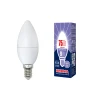 LED-C37-9W/DW/E14/FR/NR картон Лампочка светодиодная свеча белая E14 9W 6500K Volpe LED-C37-9W/DW/E14/FR/NR