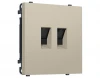 MS352110 Комплект механизма розетки Ethernet RJ-45 двойной с защитной шторкой (Кашемир) Ambrella Volt QUANT PRO MS352110