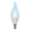 LED-CW37 7W/NW/E14/FR PLP01WH картон Лампочка светодиодная свеча на ветру прозрачная E14 7W 4000K Uniel LED-CW37 7W/NW/E14/FR PLP01WH