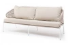 MIL-S-3-001 W Mua beige(beige15052) "Милан" диван 3-местный плетеный из роупа, каркас алюминий белый муар, роуп бежевый круглый, ткань бежевая 15052 4SIS УТ-00013633