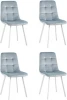 УТ000037225 Стул Chilly велюр серо-голубой ножки белые 4 шт. Stool Group (арт.УТ000037225)