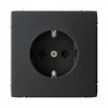 GAL001045S Розетка с заземлением и шторками (карбон) Systeme Electric GAL001045S