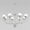 60169/8 никель Подвесная люстра Wi-Fi Eurosvet Calyx 60169/8 никель (220V, управление смартфоном, голосовое управление, умный дом - Minimir Home, Алиса, Маруся, Салют, на цепи, шарики)