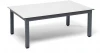 WHITE-90-60-R7024-4sis "Канны" журнальный столик из HPL 90х60, H40, каркас темно-серый (RAL 7024), цвет столешницы "молочный" 4SIS арт.УТ-00008363